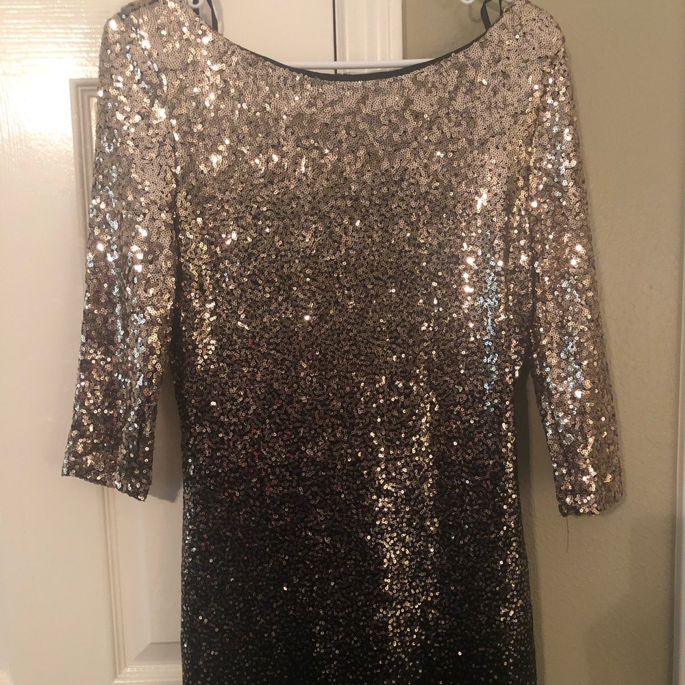 Black and Gold Sequin Dress Size 14